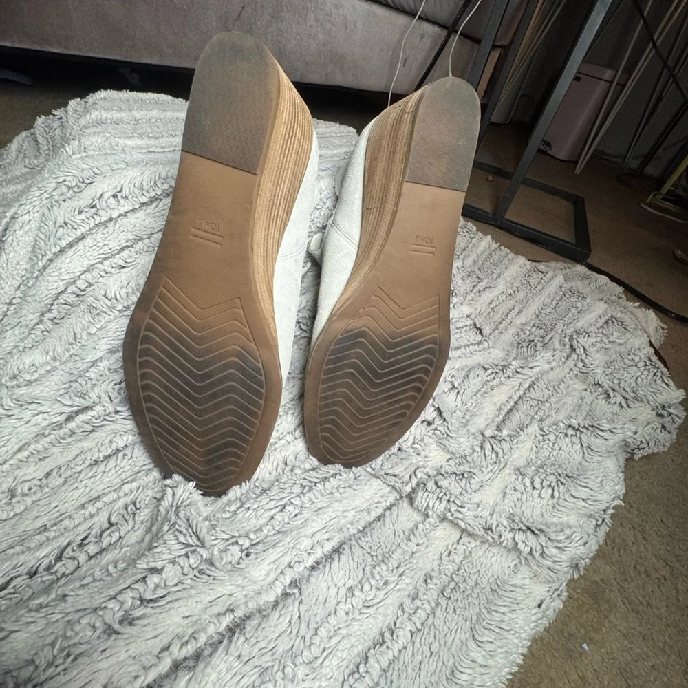 Toms Cream Camouflage Wedge Ankle Boots